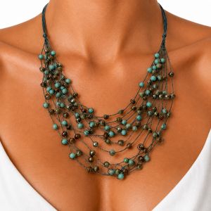 Collier Multi-Rangs Turquoise IKITA - bijou unique
