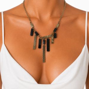 Collier Pampilles Graphite IKITA - bijou unique