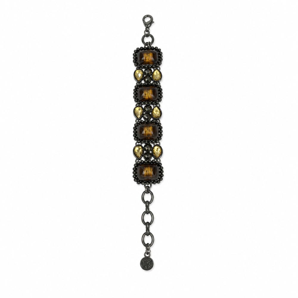 Bracelet Ikita noir pierres facettées - bijou unique