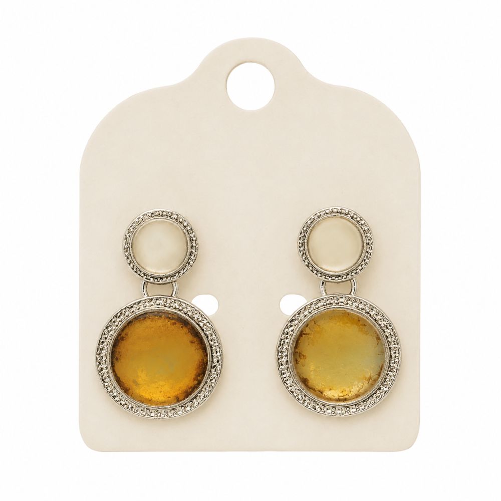 Boucles Ambre Miroir - bijou unique